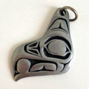 COPY - Handsome Haida figural pewter charm or pendant